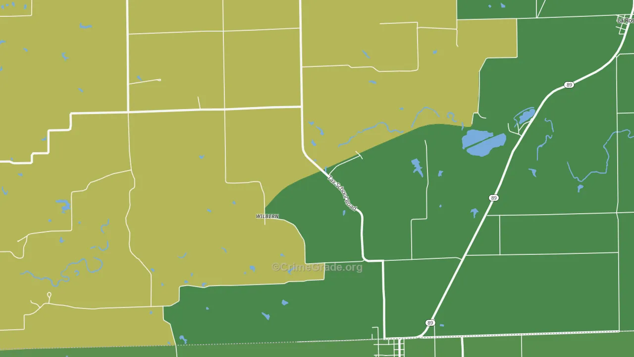 Wilbern, IL Map of Vehicle Theft Rates