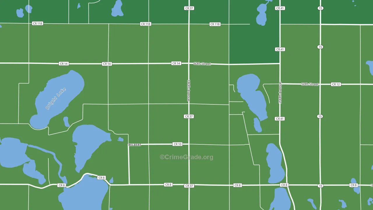 Wilbert, MN Map of Vehicle Theft Rates