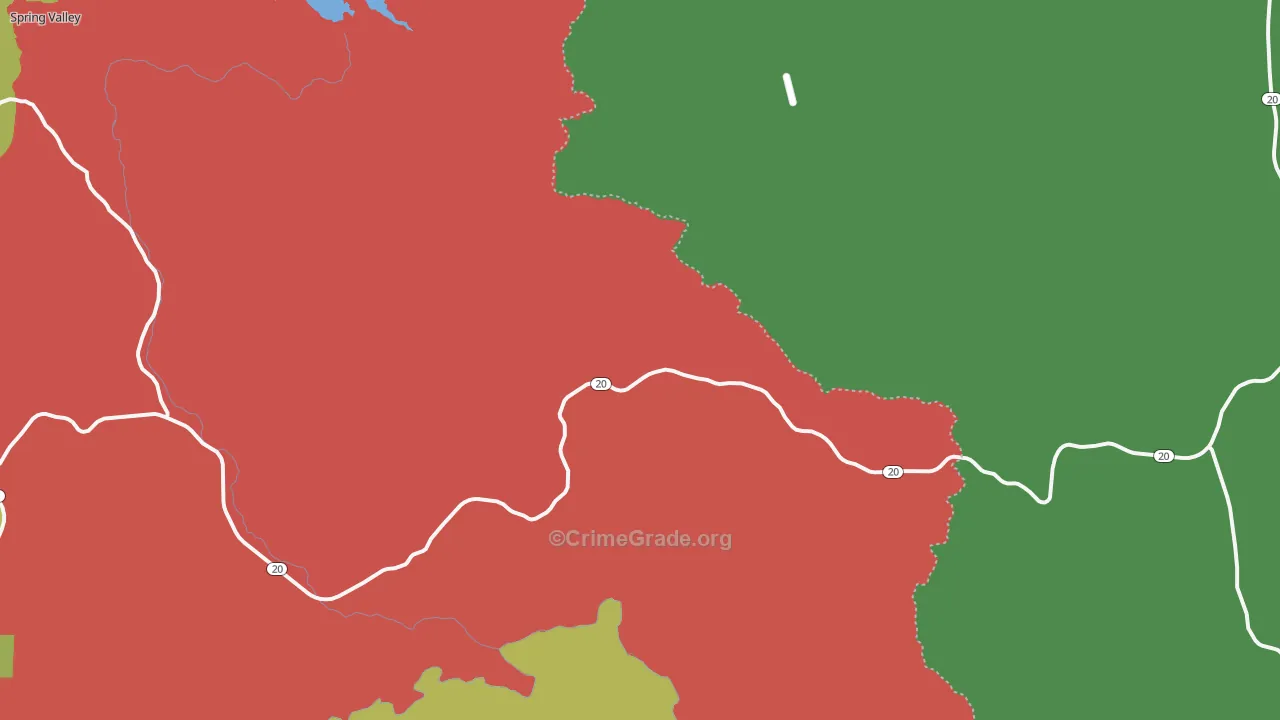 Wilbur Springs, CA Map of Vehicle Theft Rates