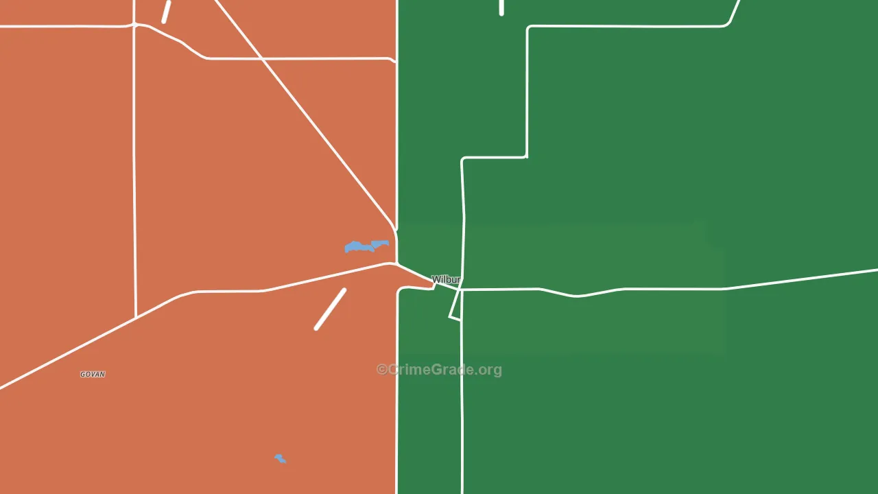 Wilbur, WA Map of Vehicle Theft Rates