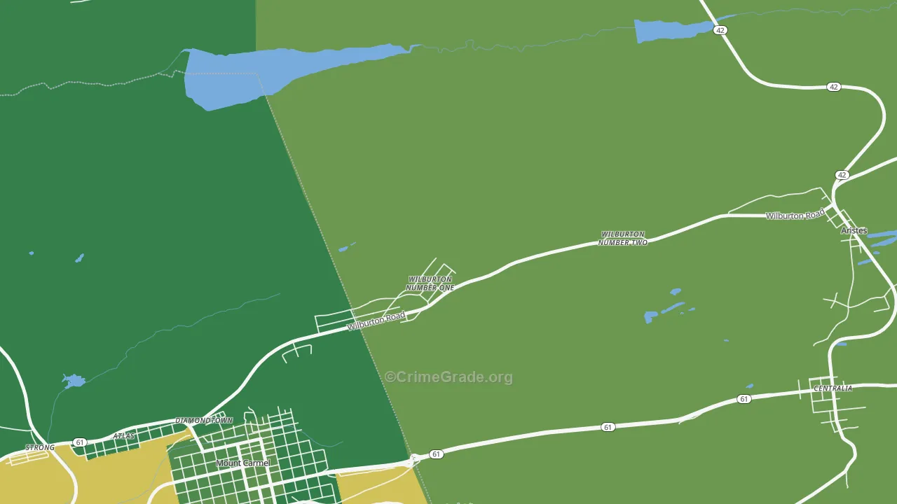 Wilburton, PA Map of Vehicle Theft Rates