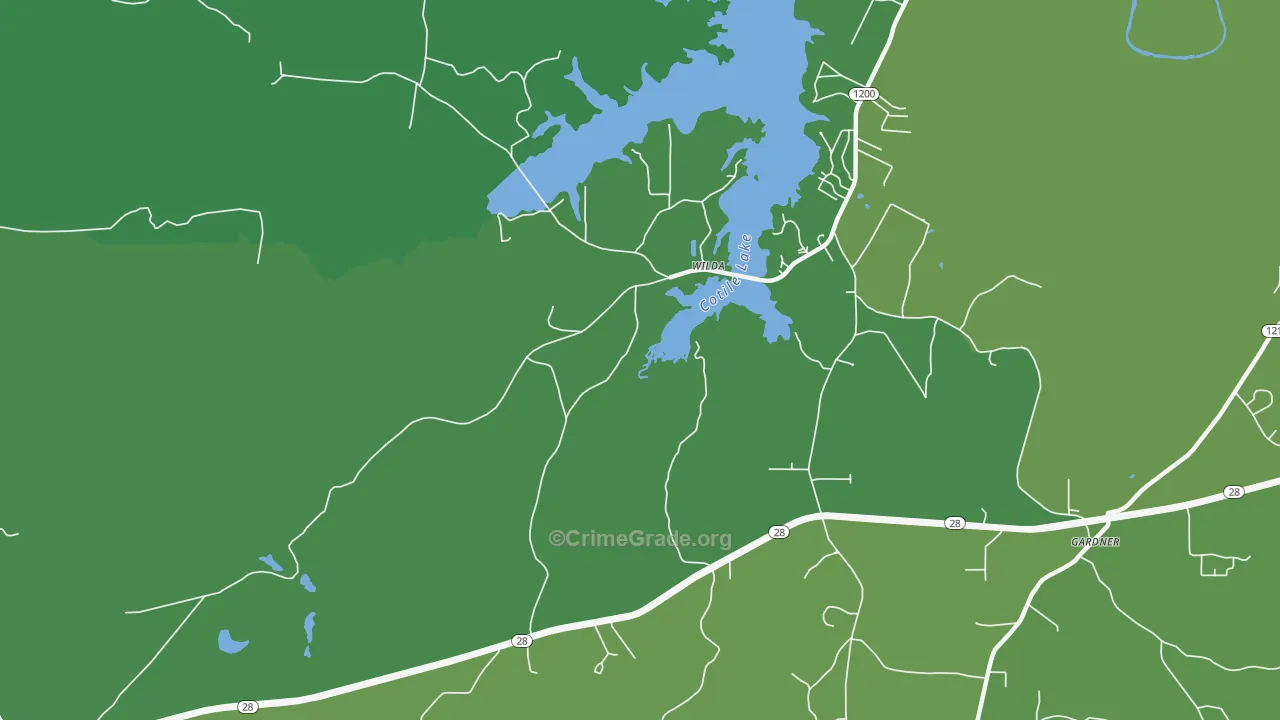 Wilda, LA Map of Vehicle Theft Rates