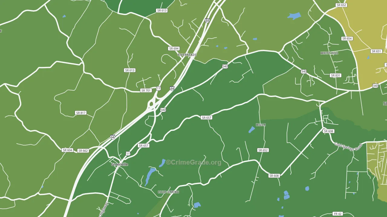 Wilda, VA Map of Vehicle Theft Rates