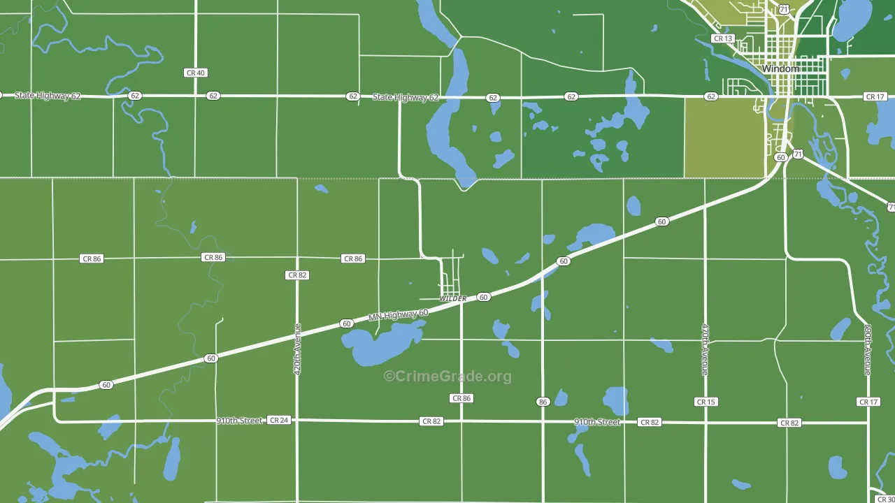 Wilder, MN Map of Vehicle Theft Rates