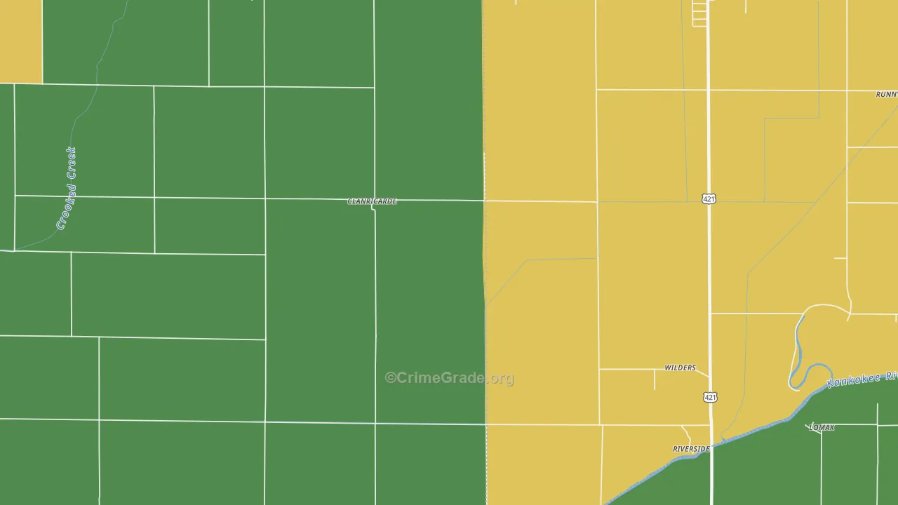 Wilders, IN Map of Vehicle Theft Rates
