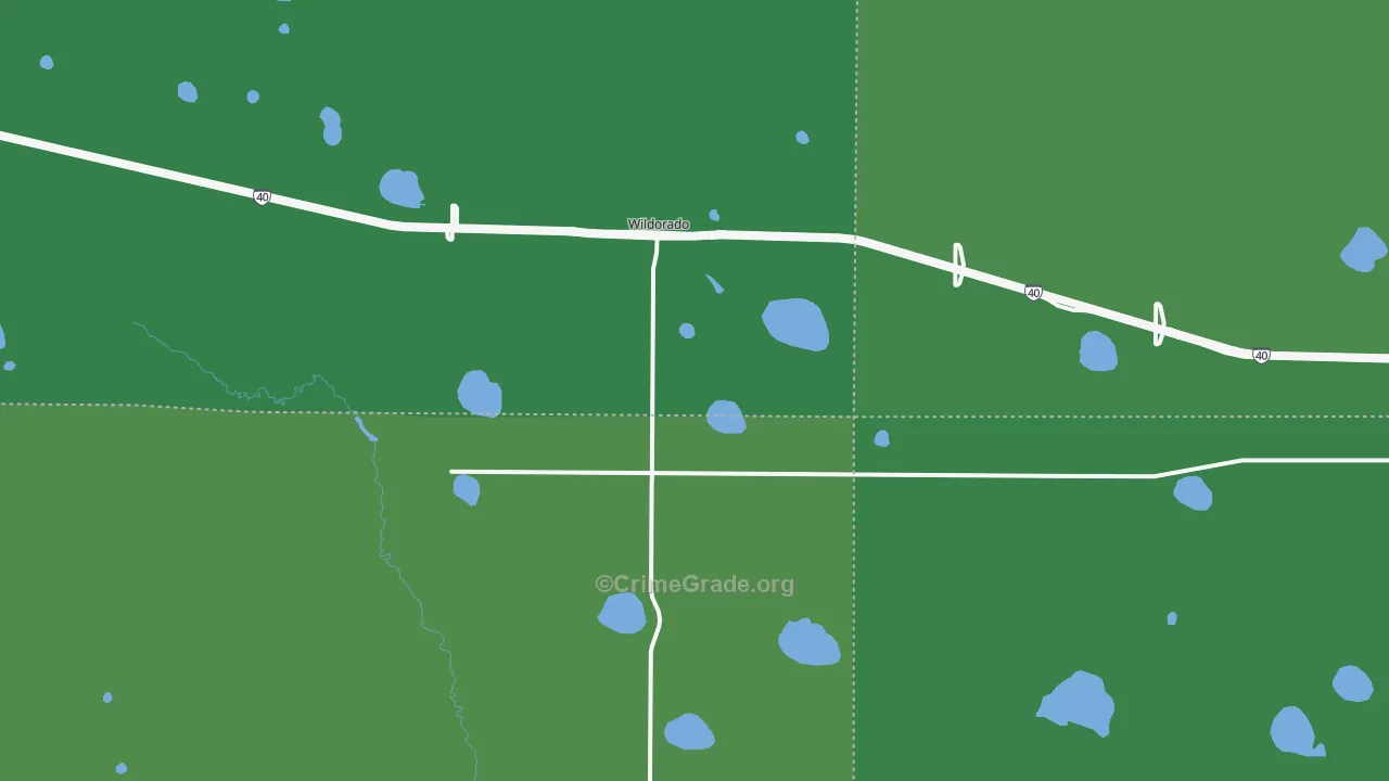 Wildorado, TX Map of Vehicle Theft Rates