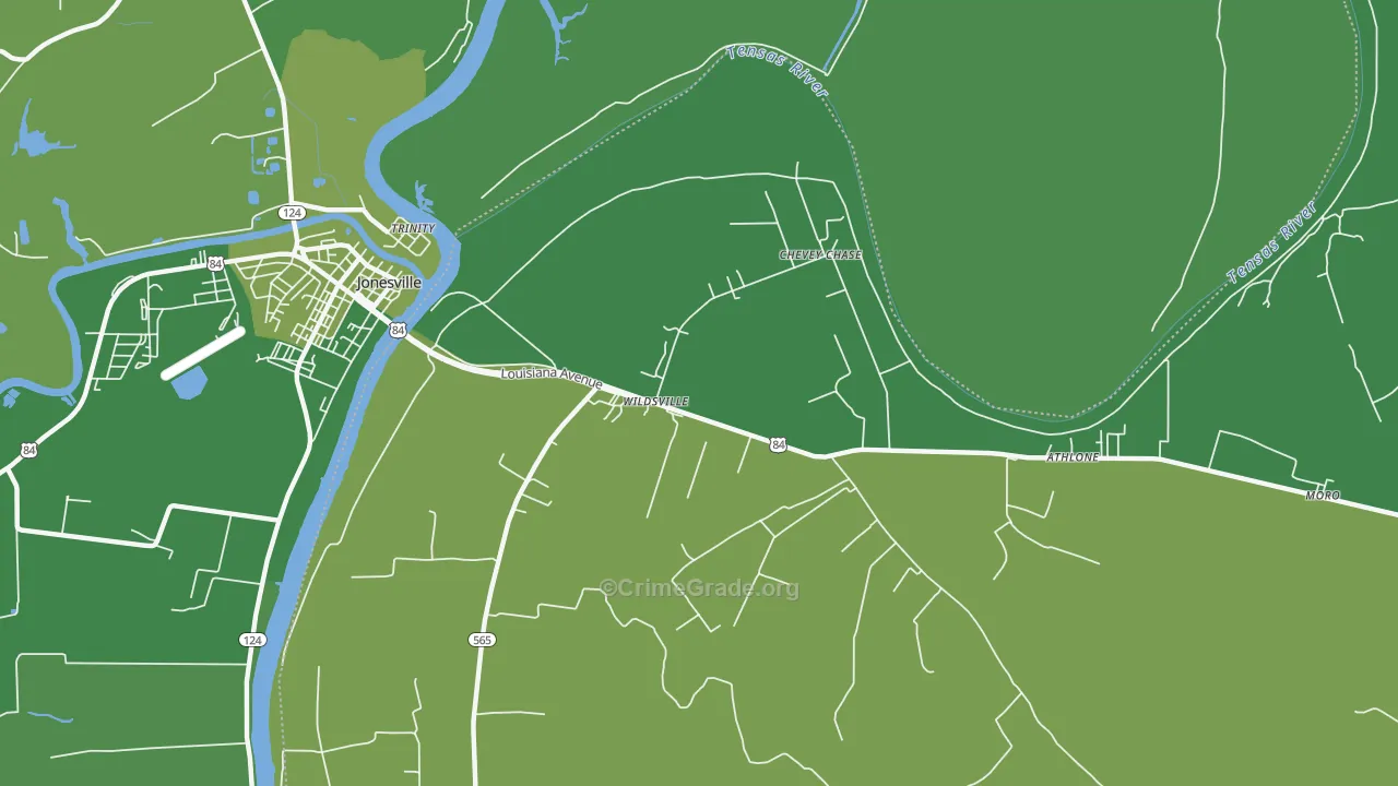 Wildsville, LA Map of Vehicle Theft Rates