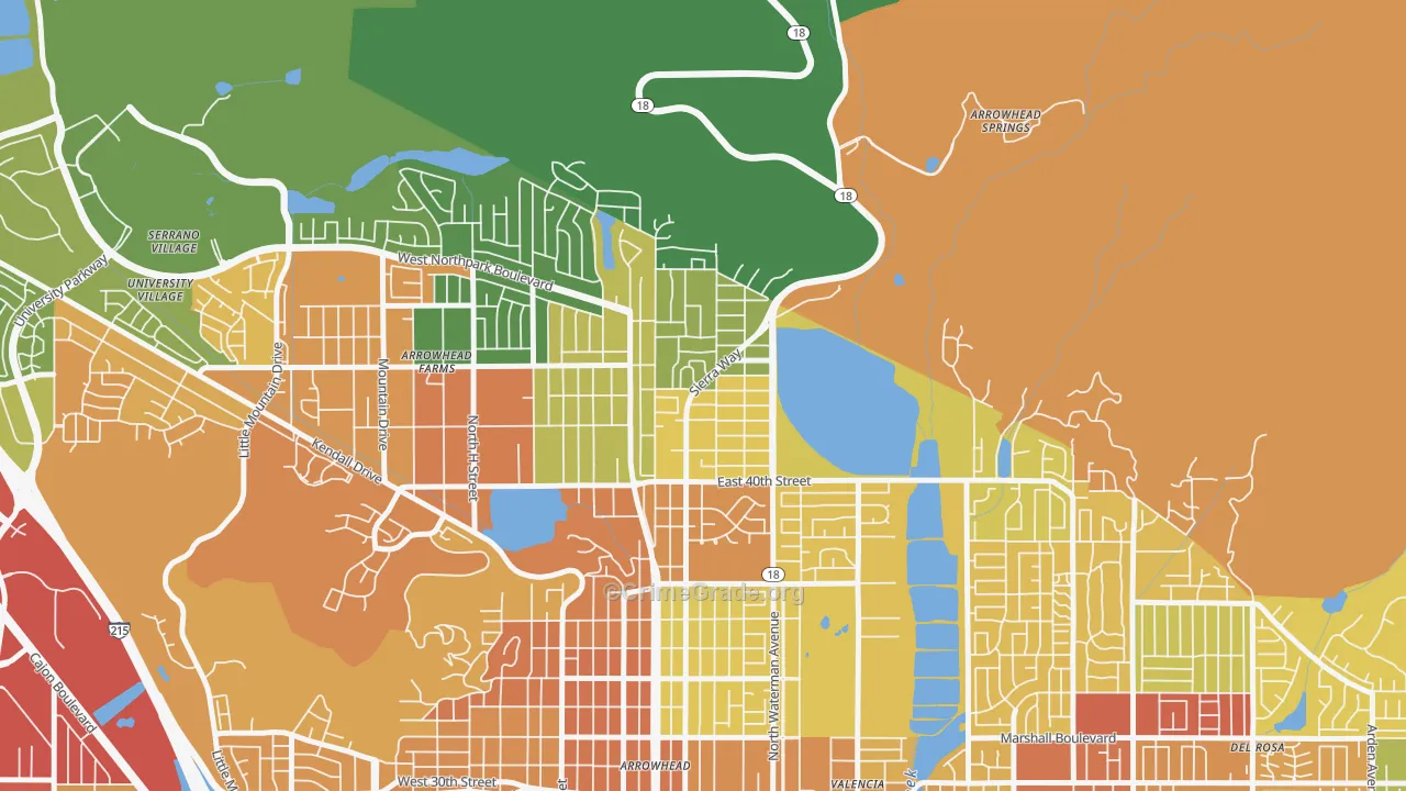 Wildwood Park, San Bernardino, CA Map of Vehicle Theft Rates