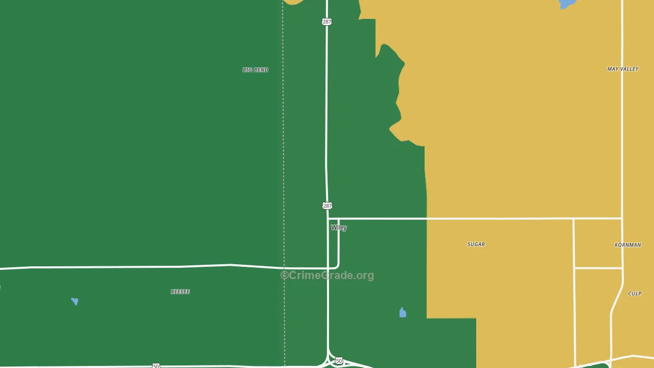 Wiley, CO Map of Vehicle Theft Rates