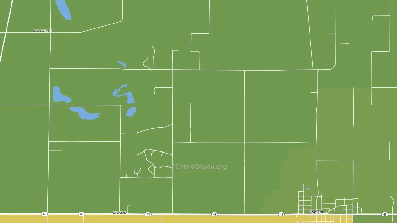Wilfred, IN Map of Vehicle Theft Rates