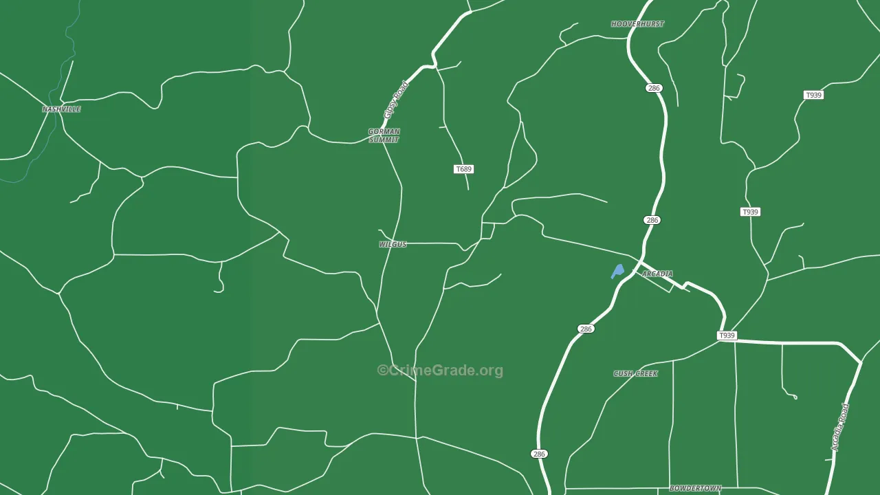 Wilgus, PA Map of Vehicle Theft Rates