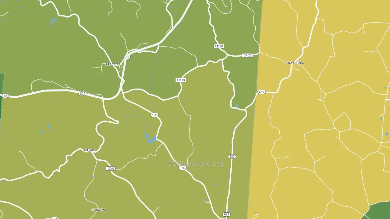 Wilkesville, OH Map of Vehicle Theft Rates