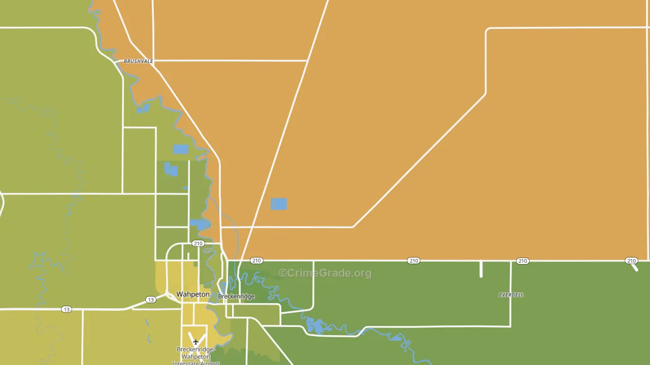 Wilkin County, MN Map of Vehicle Theft Rates