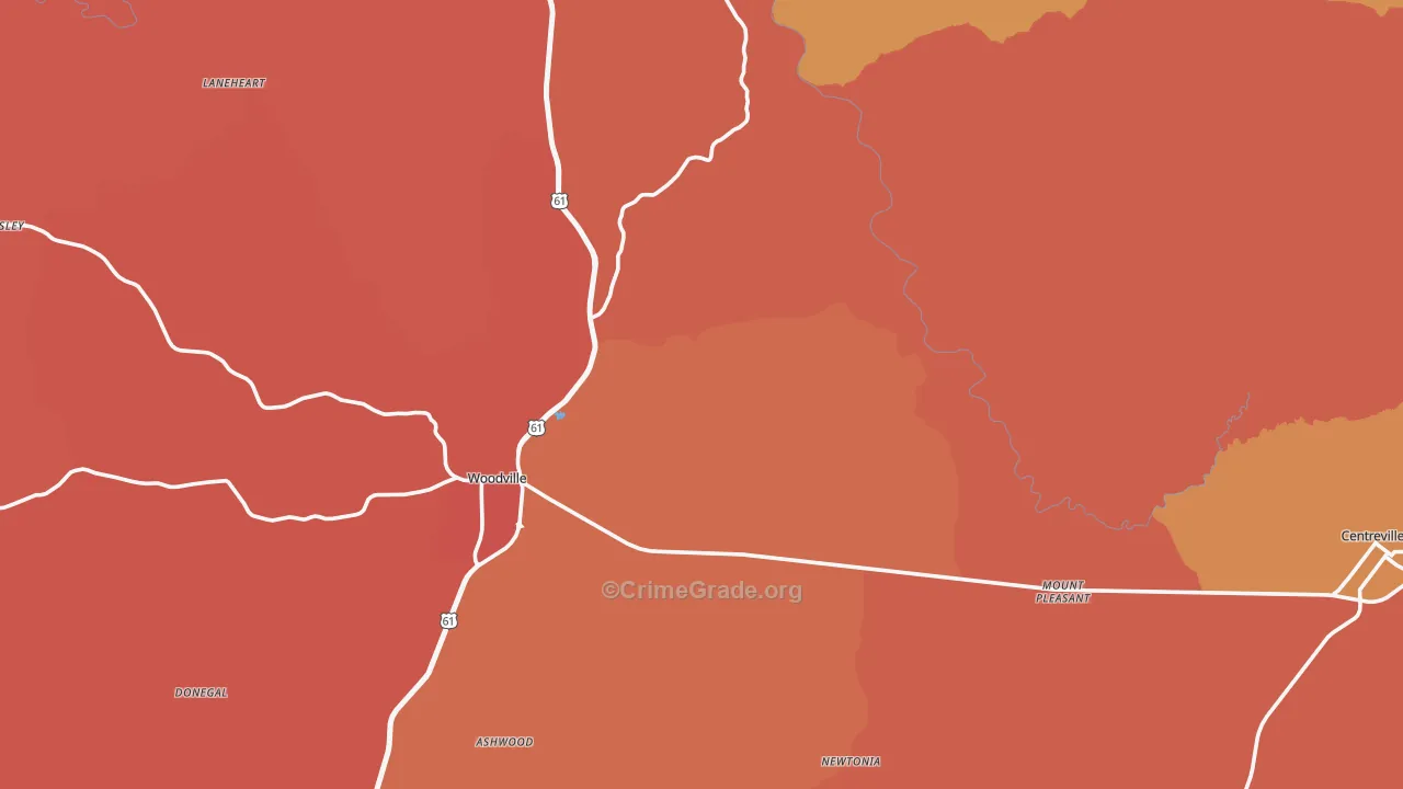 Wilkinson County, MS Map of Vehicle Theft Rates