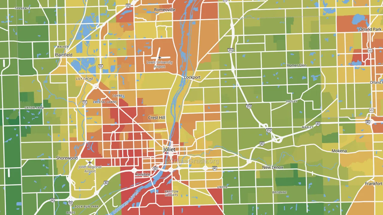 Will County, IL Map of Vehicle Theft Rates