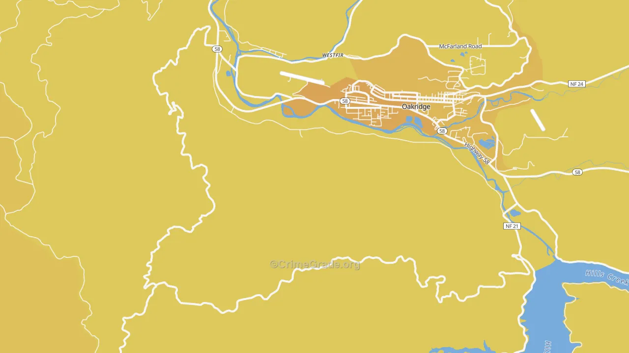 Willamette City, OR Map of Vehicle Theft Rates