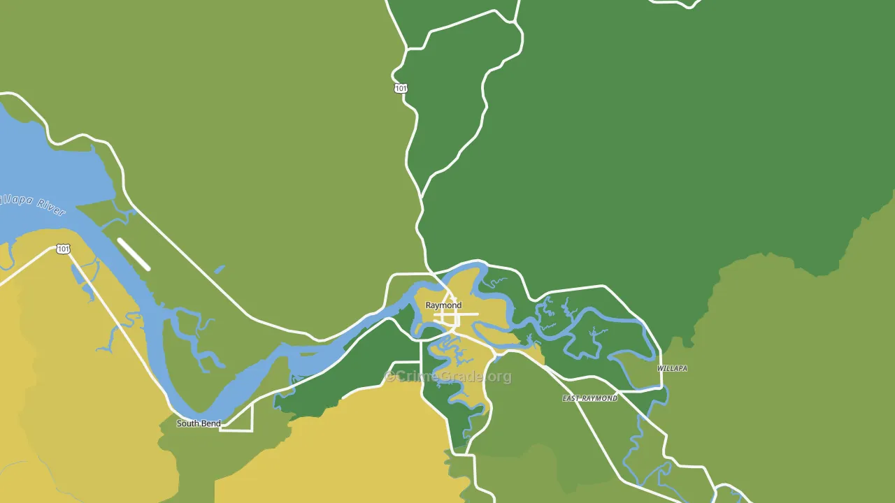 Willapa, WA Map of Vehicle Theft Rates