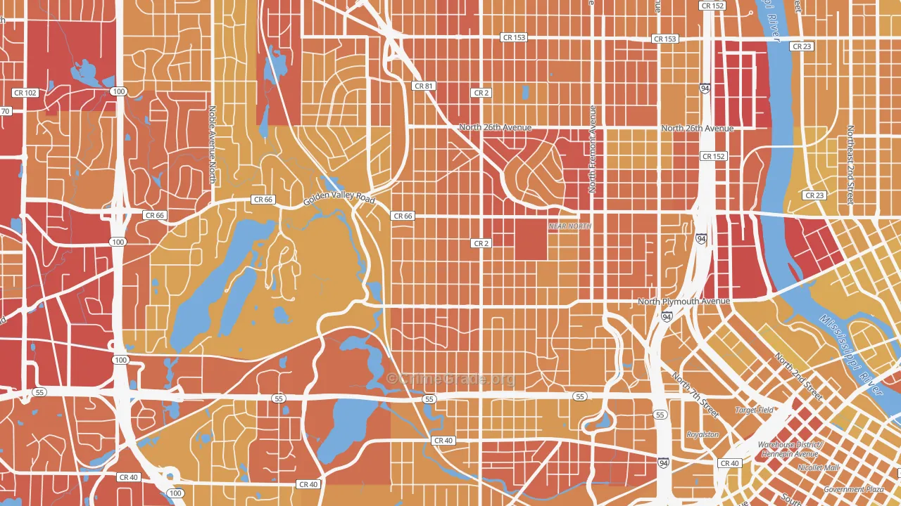 Willard-Hay, Minneapolis, MN Map of Vehicle Theft Rates