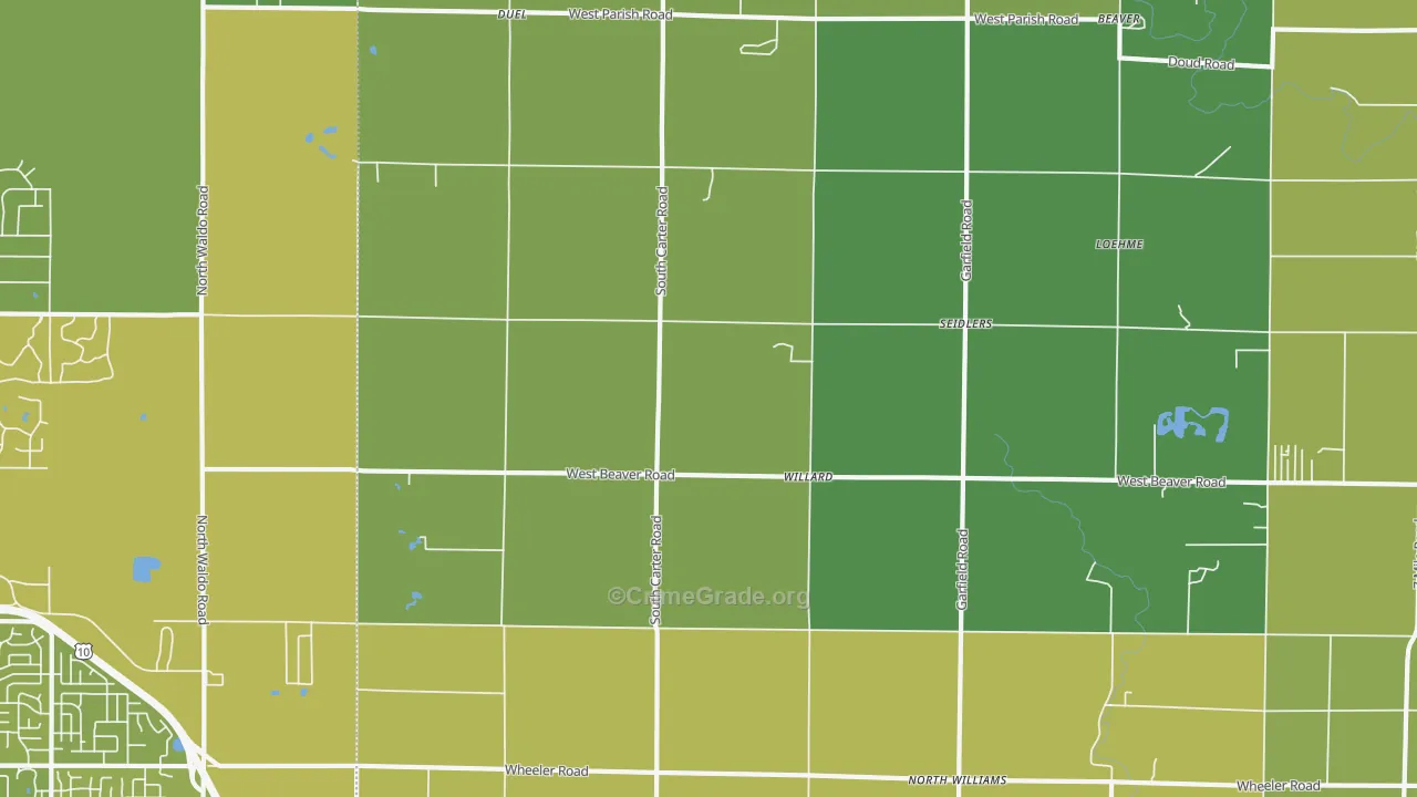 Willard, MI Map of Vehicle Theft Rates