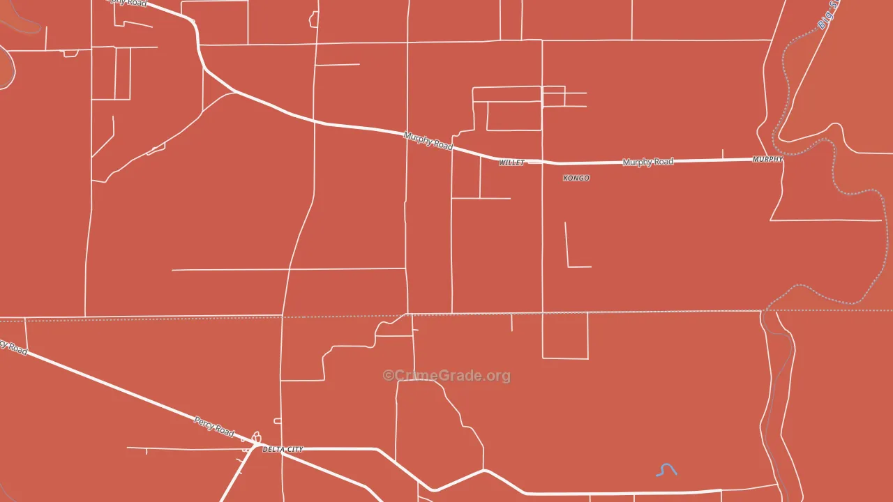 Willet, MS Map of Vehicle Theft Rates