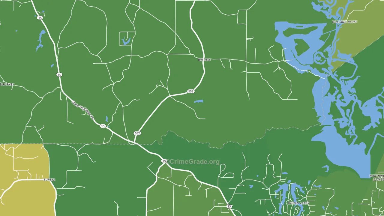 Willhite, LA Map of Vehicle Theft Rates