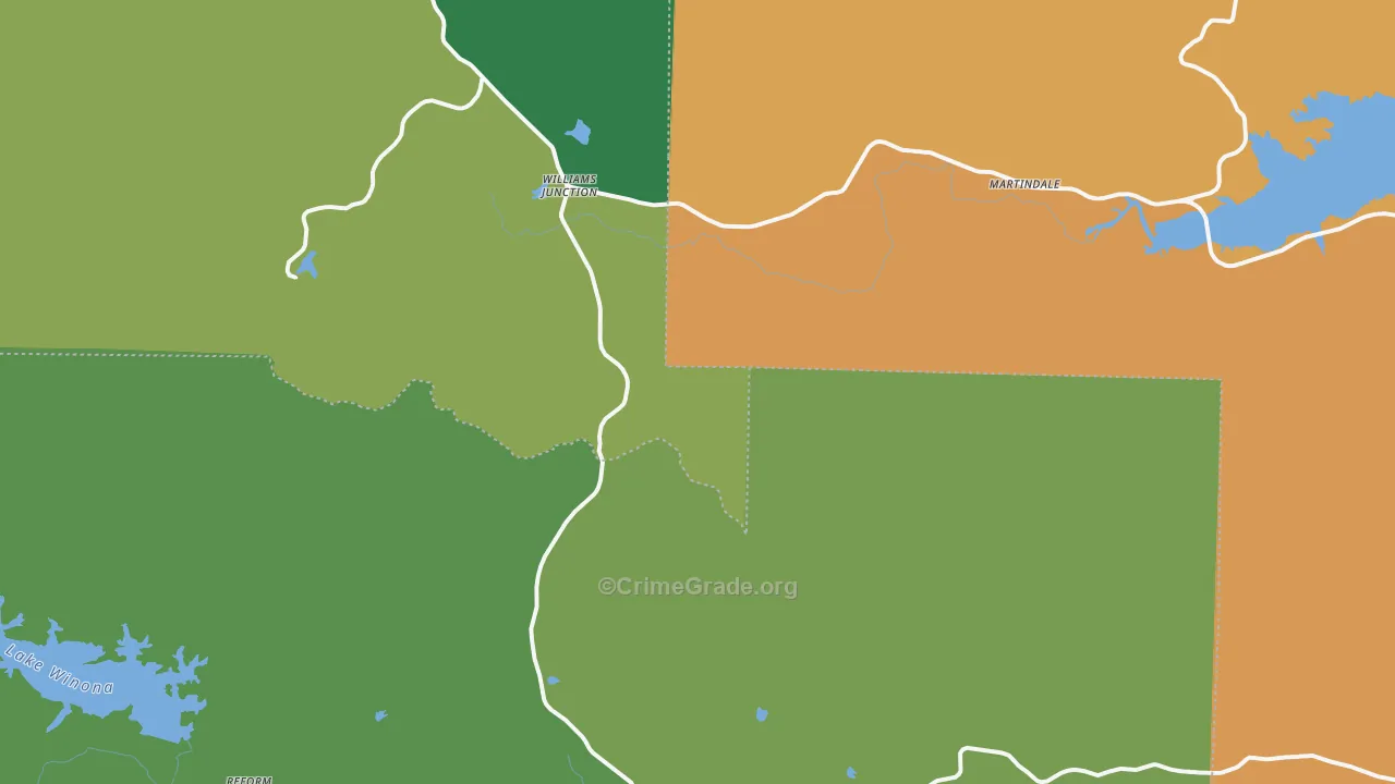 Williams Junction, AR Map of Vehicle Theft Rates