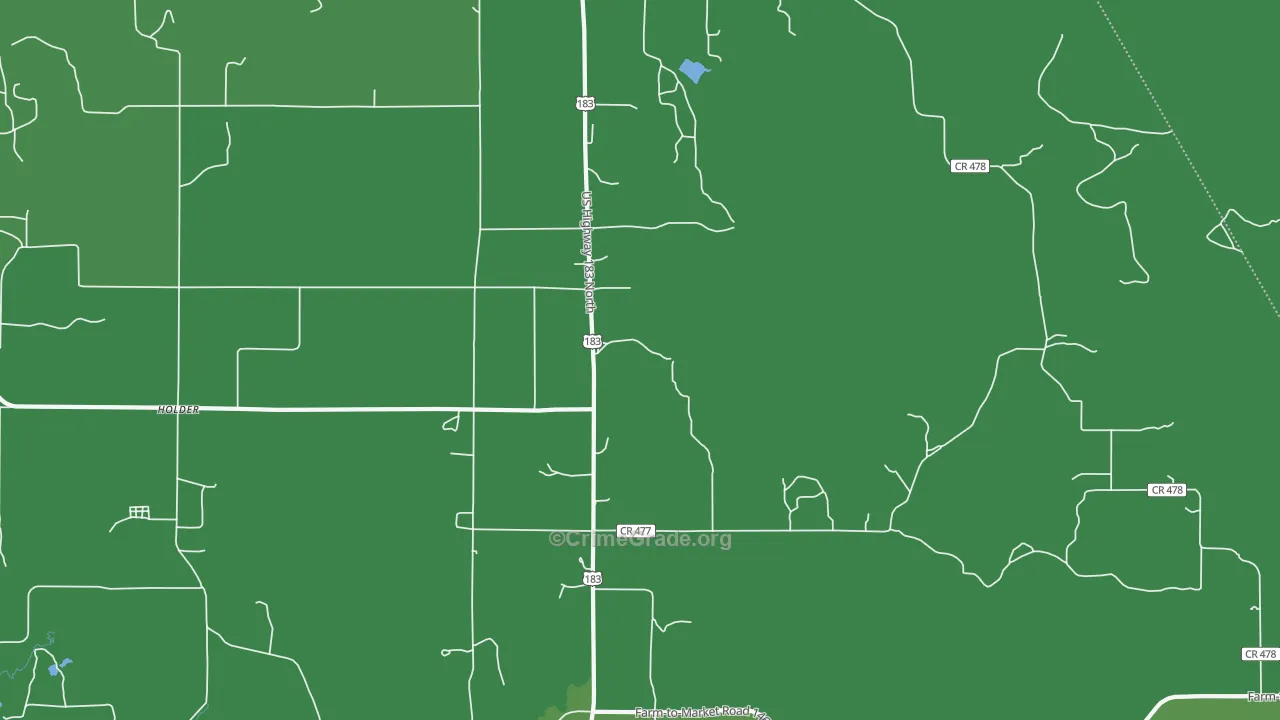Williams, TX Map of Vehicle Theft Rates