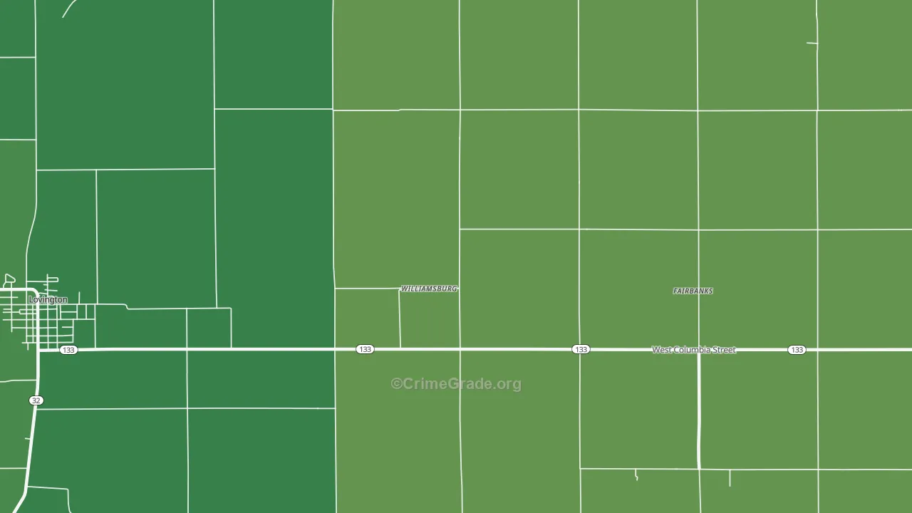 Williamsburg, IL Map of Vehicle Theft Rates
