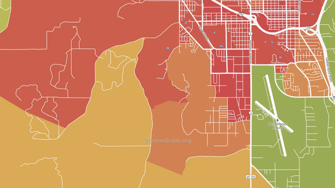 Williamsburg, MT Map of Vehicle Theft Rates