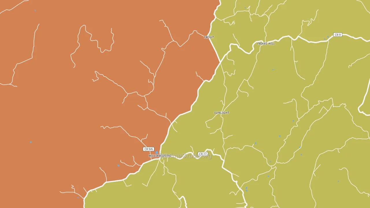 Williamsburg, WV Map of Vehicle Theft Rates