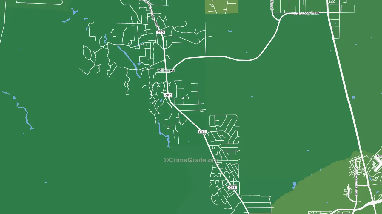 Williamson, AZ Map of Vehicle Theft Rates