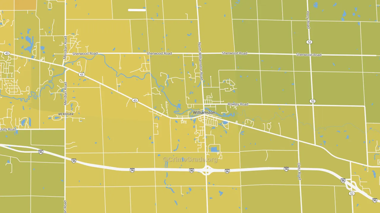 Williamston, MI Map of Vehicle Theft Rates