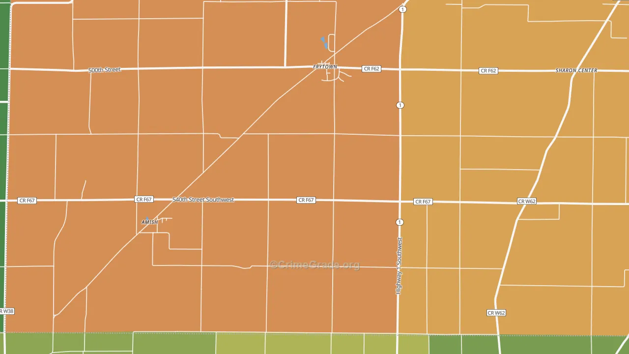 Williamstown, IA Map of Vehicle Theft Rates