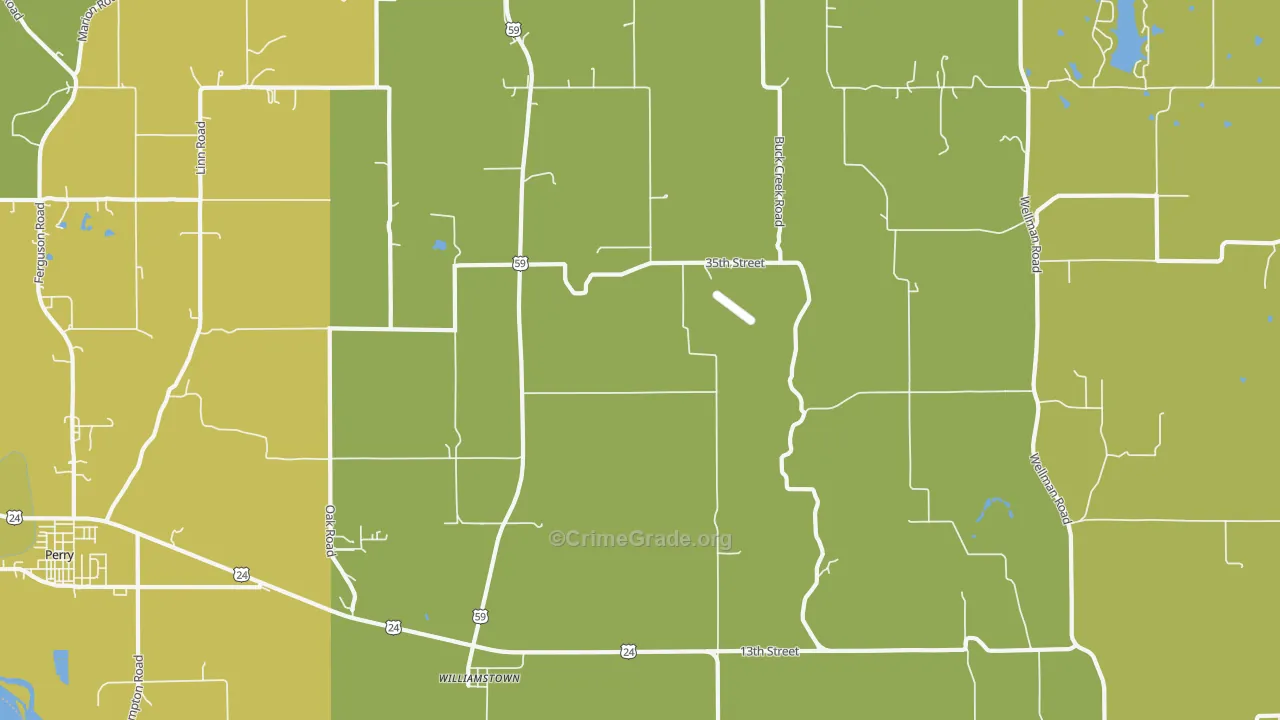 Williamstown, KS Map of Vehicle Theft Rates
