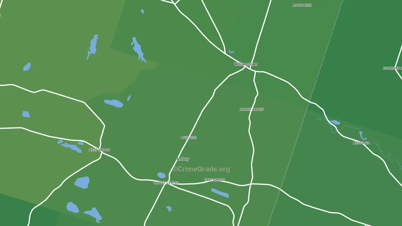 Williamstown, NY Map of Vehicle Theft Rates