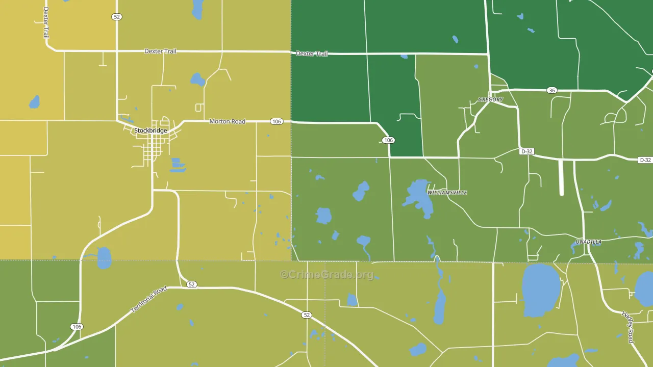 Williamsville, MI Map of Vehicle Theft Rates