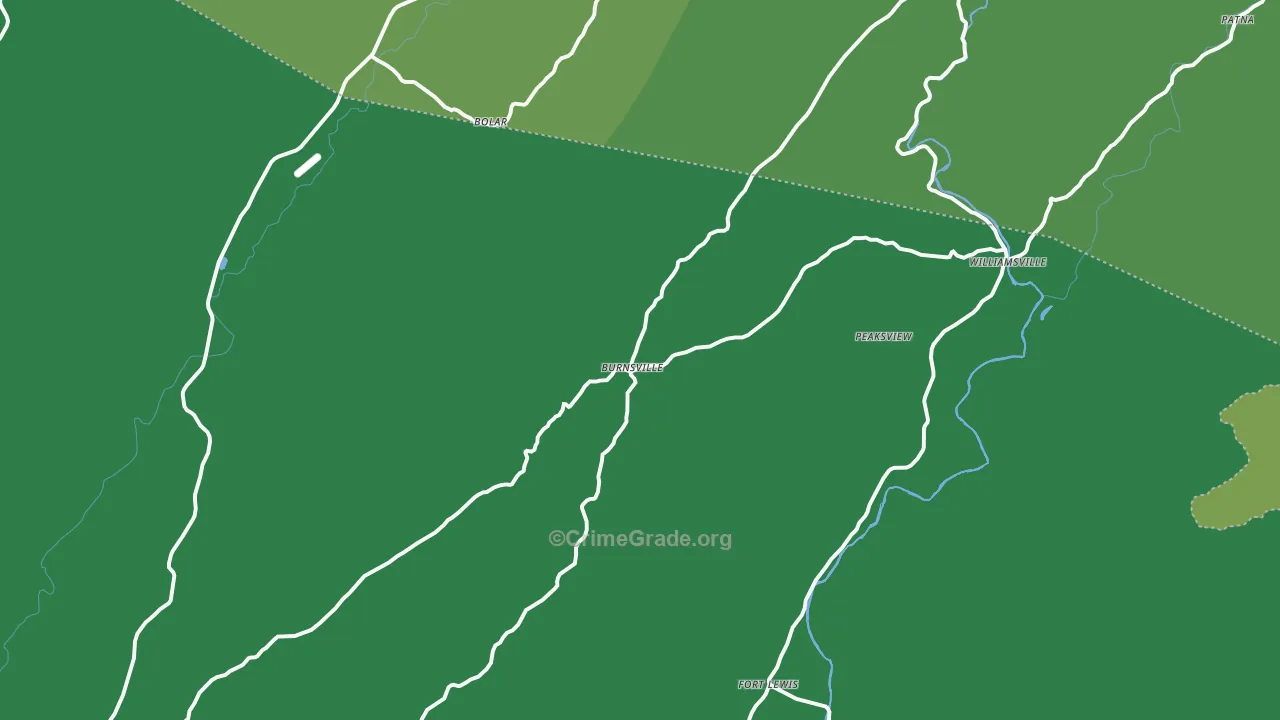 Williamsville, VA Map of Vehicle Theft Rates