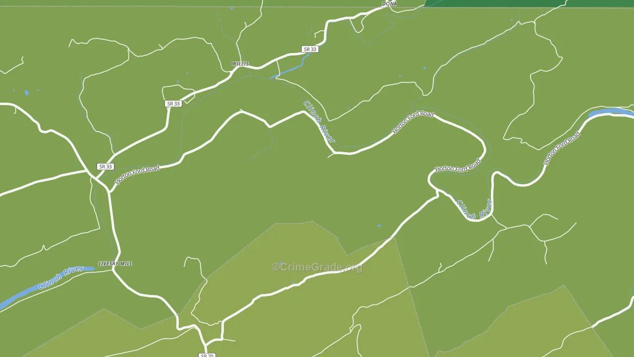 Willis, TN Map of Vehicle Theft Rates