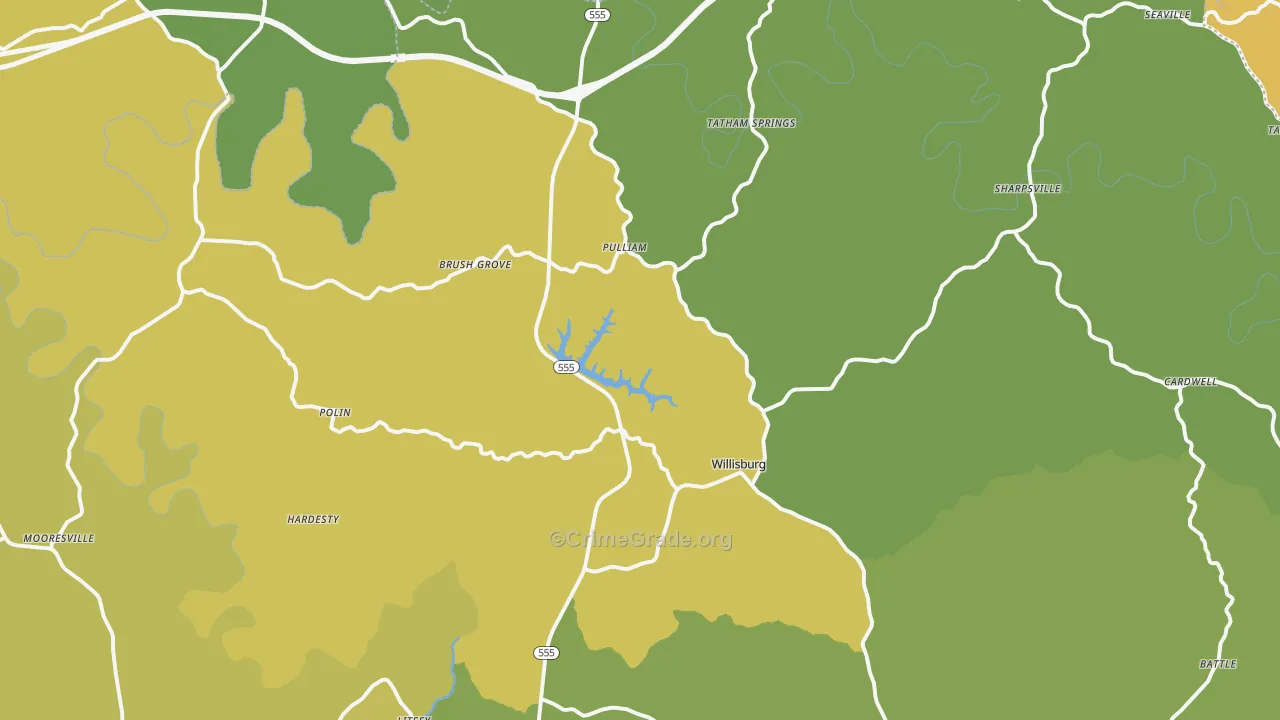 Willisburg, KY Map of Vehicle Theft Rates
