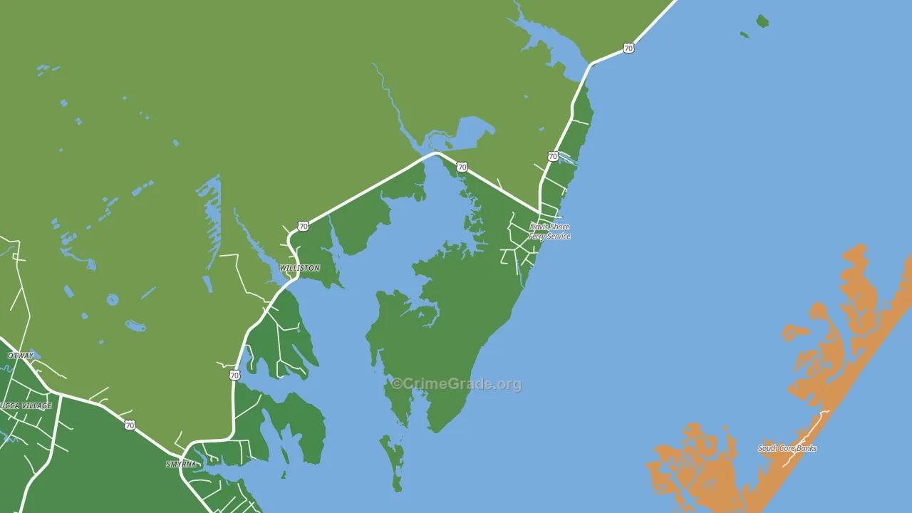 Williston, NC Map of Vehicle Theft Rates