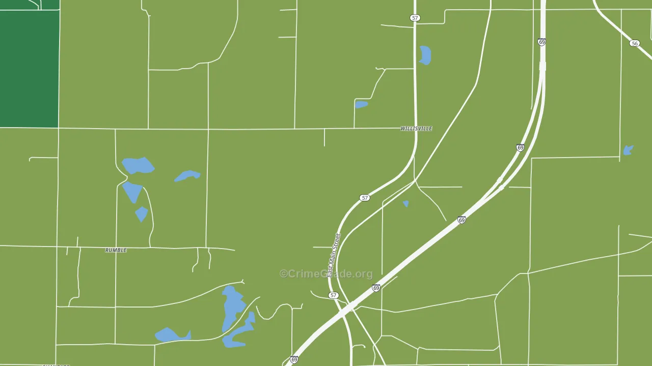 Willisville, IN Map of Vehicle Theft Rates