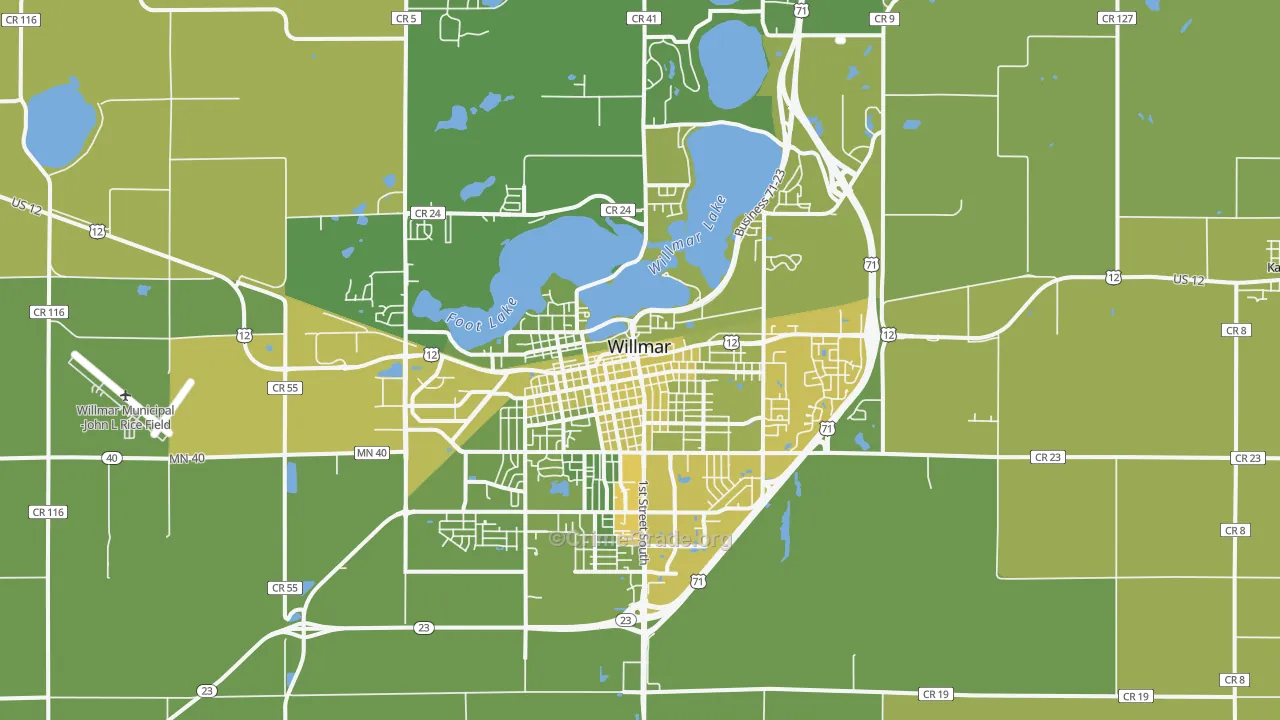Willmar, MN Map of Vehicle Theft Rates