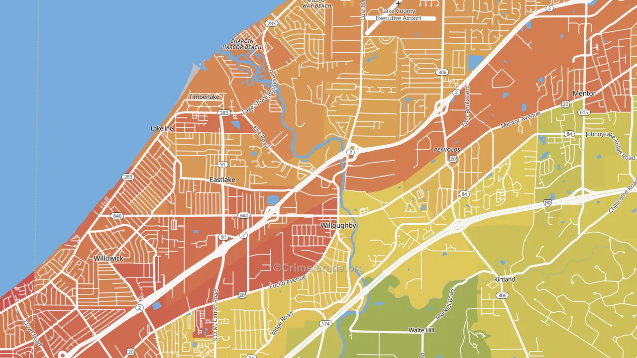 Willoughby, OH Map of Vehicle Theft Rates