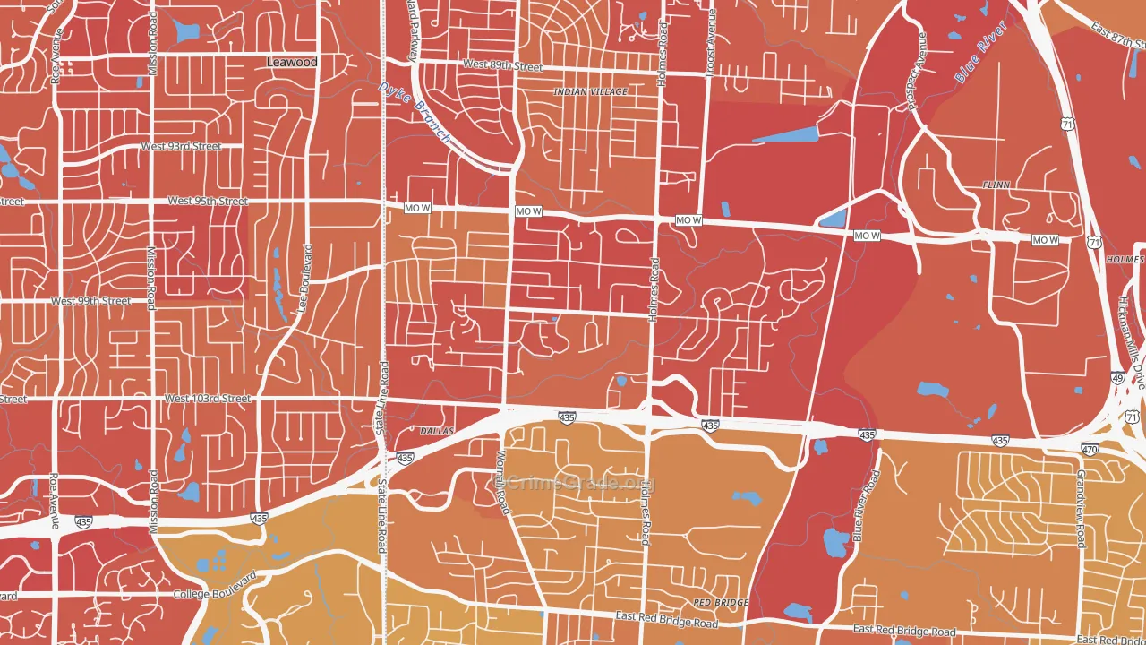 Willow Creek, Kansas City, MO Map of Vehicle Theft Rates