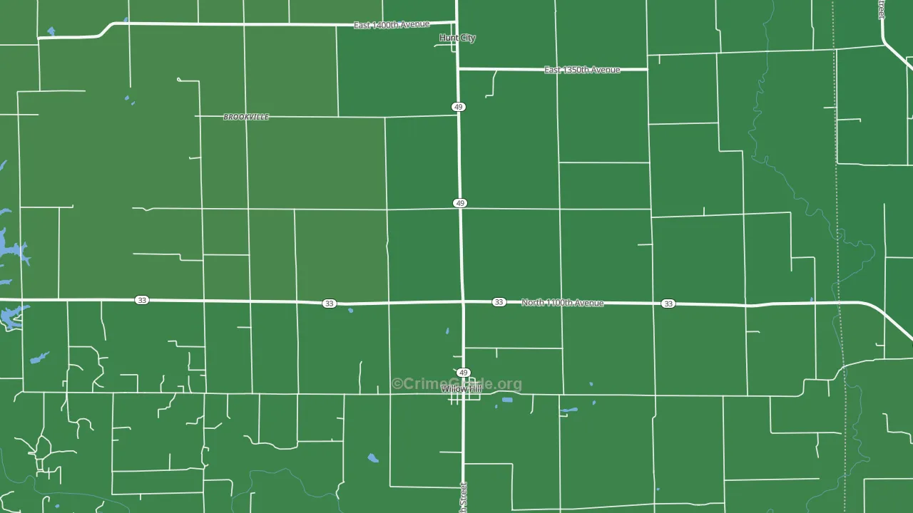 Willow Hill, IL Map of Vehicle Theft Rates