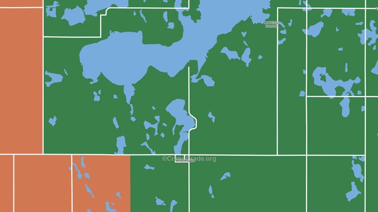 Willow Lake, SD Map of Vehicle Theft Rates