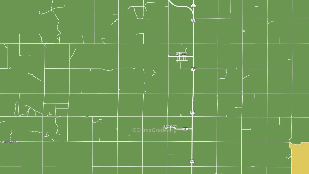 Willow, OK Map of Vehicle Theft Rates