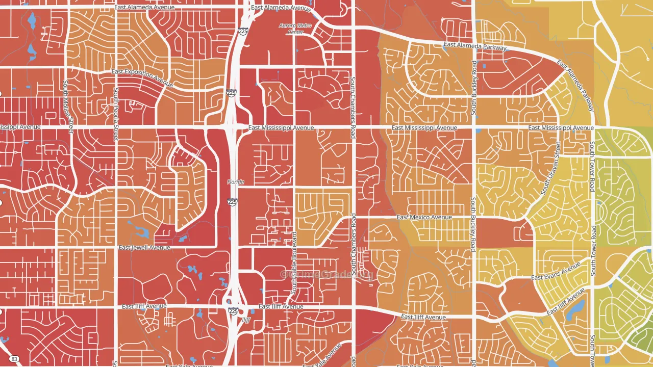 Willow Park, Aurora, CO Map of Vehicle Theft Rates