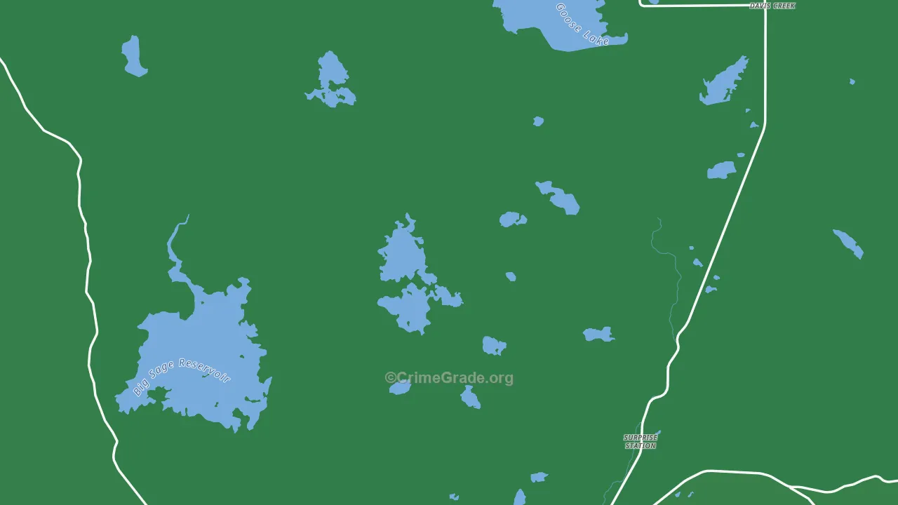 Willow Ranch, CA Map of Vehicle Theft Rates