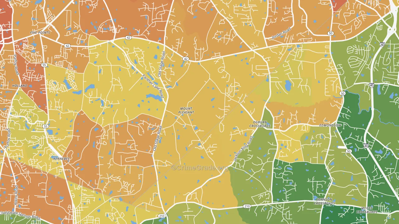Willow Spring, NC Map of Vehicle Theft Rates